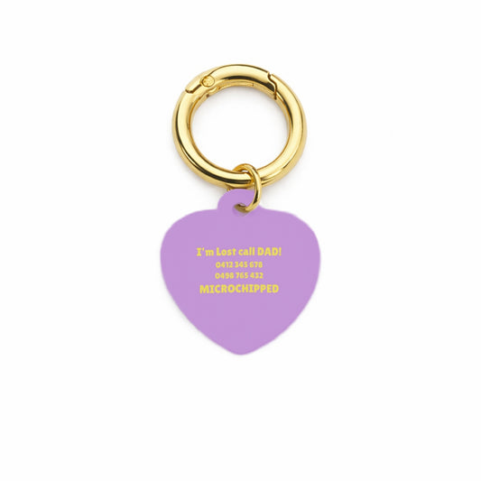 Purple Sunflower Pet ID Tag