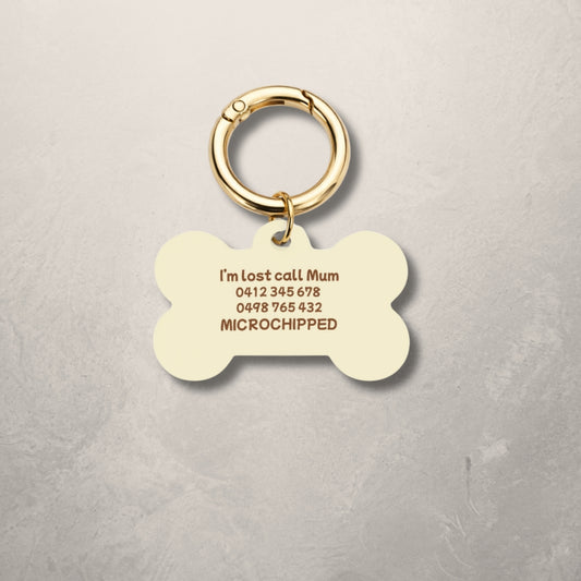 Beige Pet ID Tag