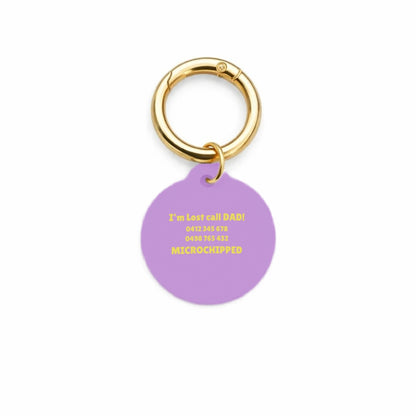 Purple Sunflower Pet ID Tag