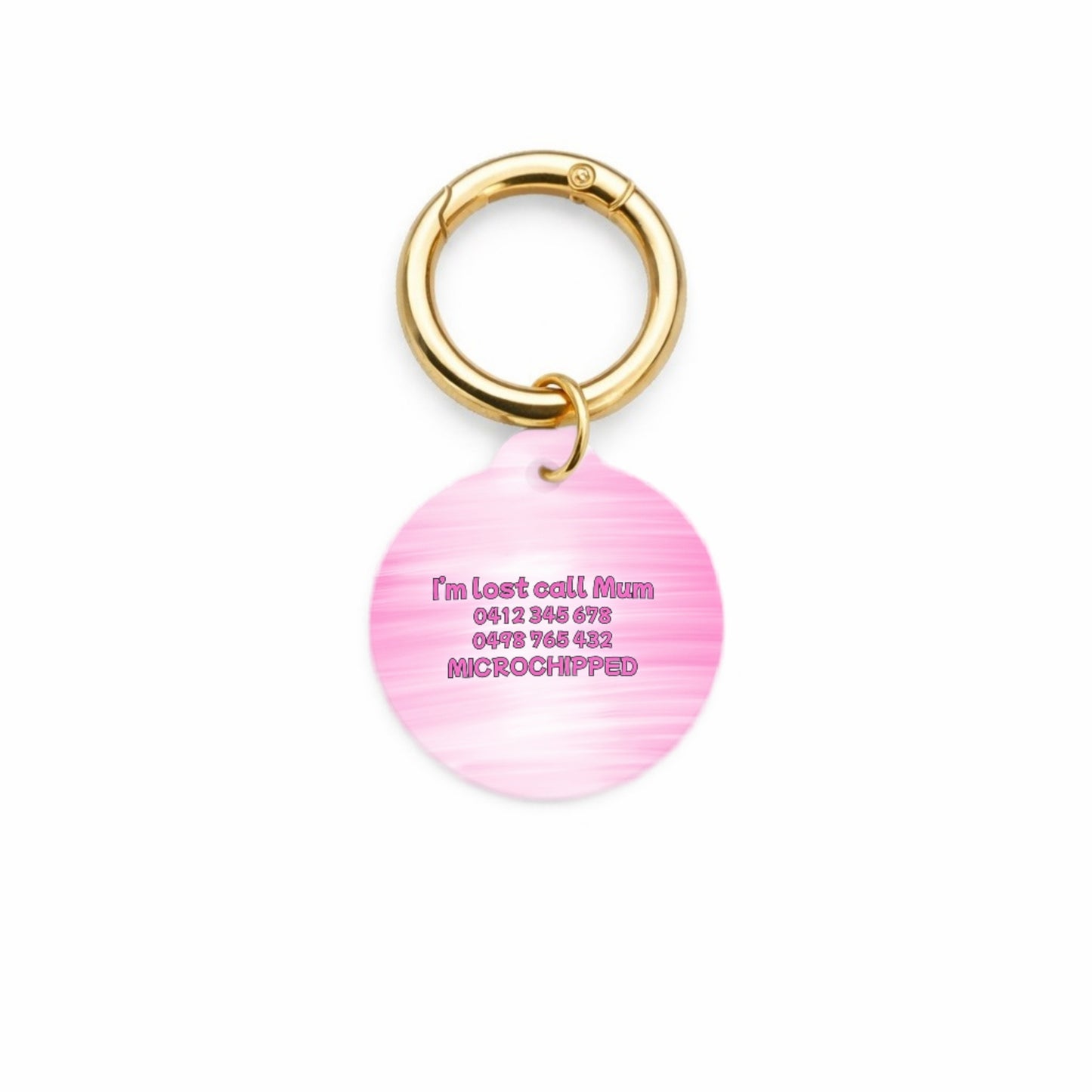 Pink Rose Pet ID Tag