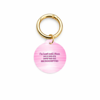 Pink Rose Pet ID Tag