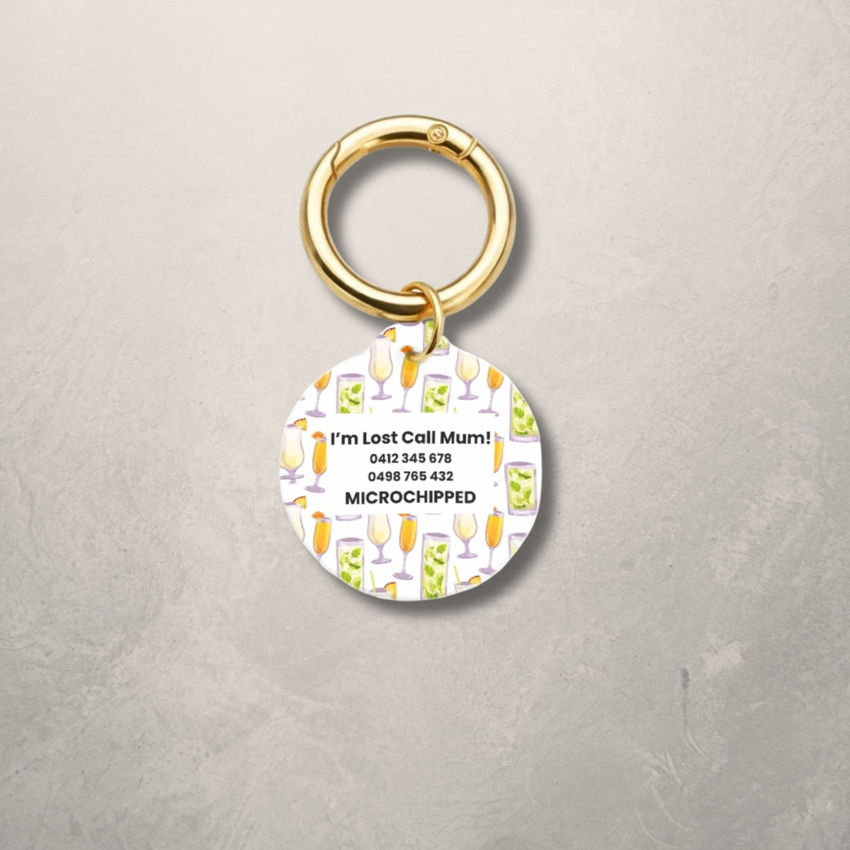 Cocktail Pet ID Tag