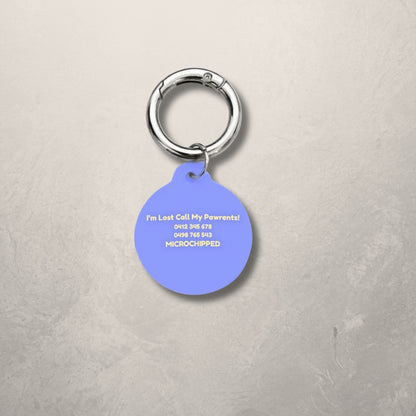 Blue Check Pet ID Tag