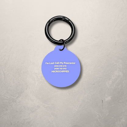 Blue Check Pet ID Tag