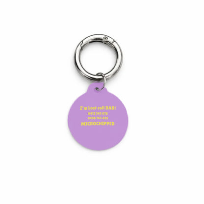 Purple Sunflower Pet ID Tag