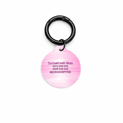 Pink Rose Pet ID Tag