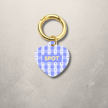 Blue Check Pet ID Tag