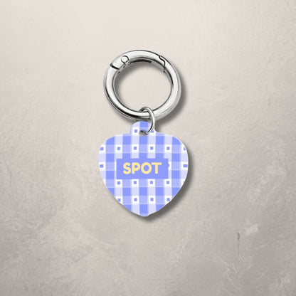 Blue Check Pet ID Tag