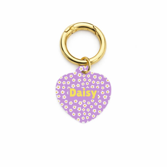 Purple Sunflower Pet ID Tag