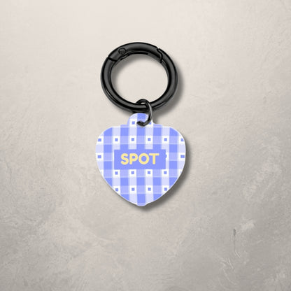Blue Check Pet ID Tag