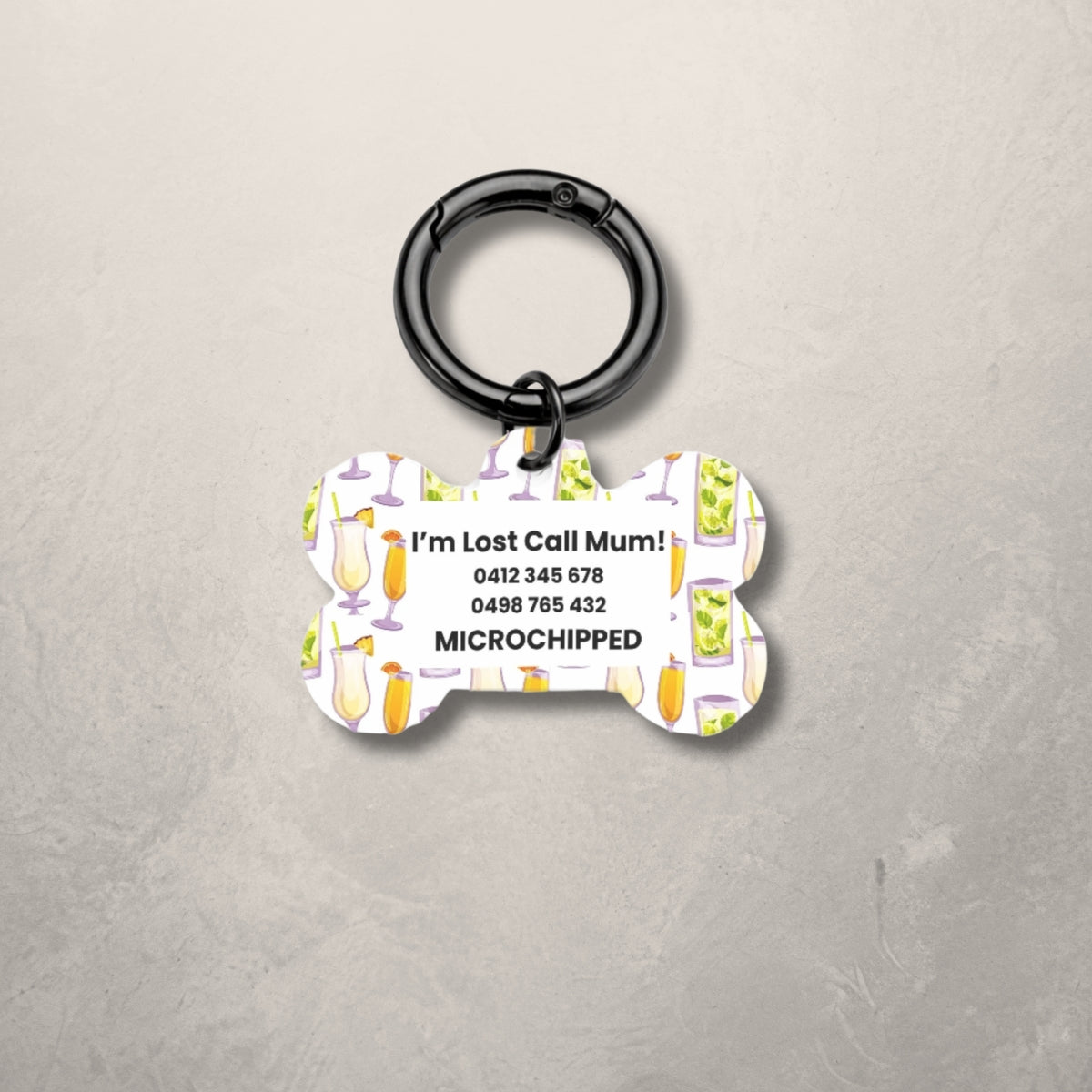 Cocktail Pet ID Tag