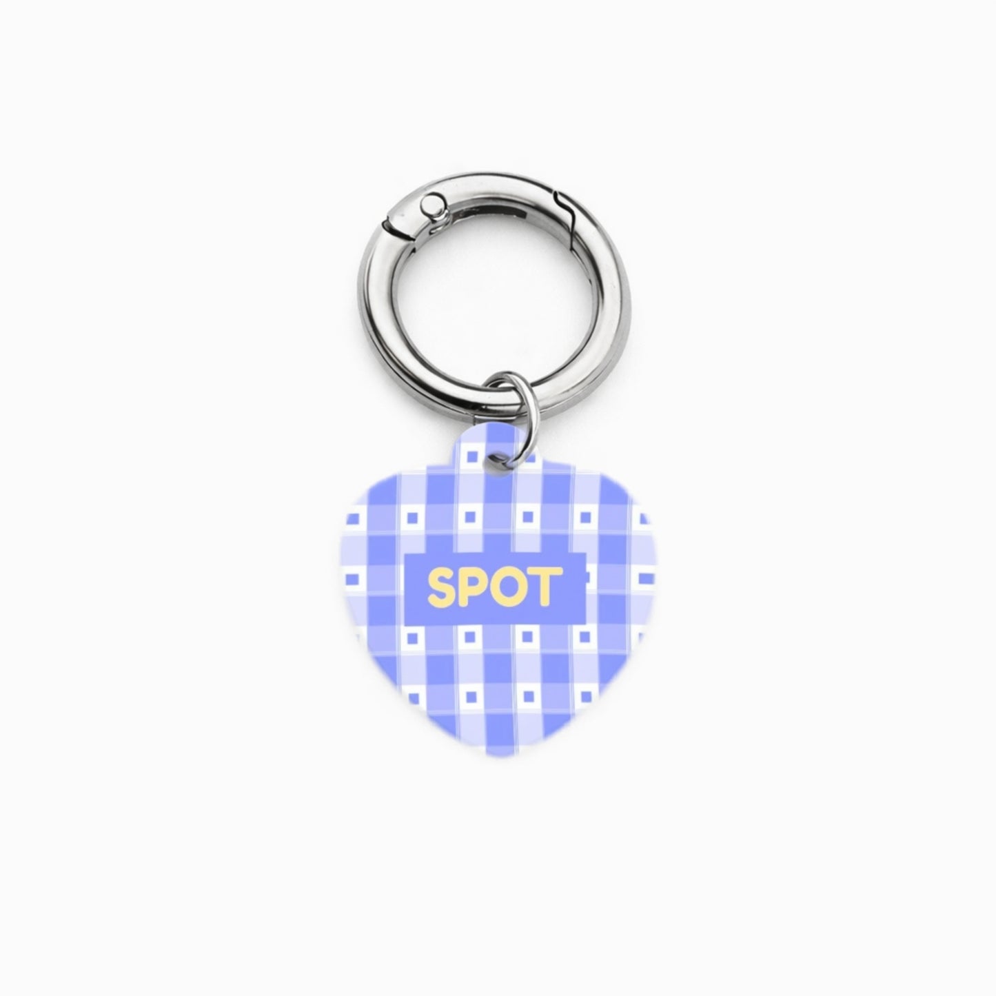 Blue Check Pet ID Tag