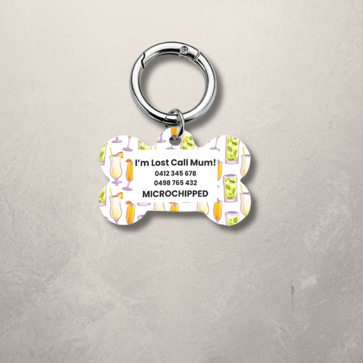 Cocktail Pet ID Tag