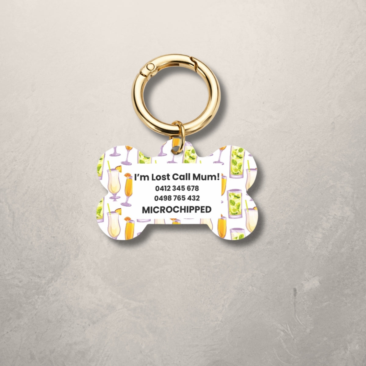 Cocktail Pet ID Tag
