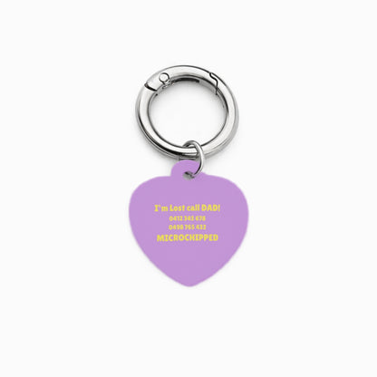 Purple Sunflower Pet ID Tag