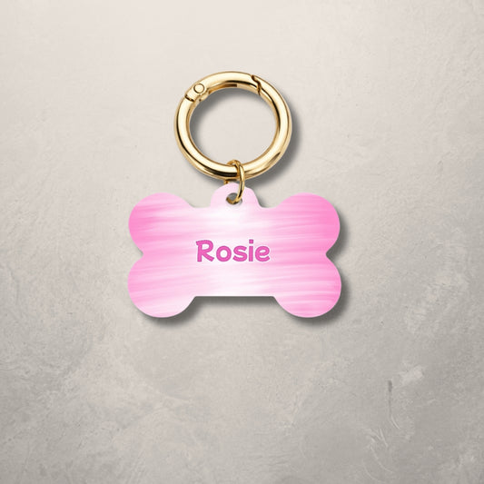 Pink Rose Pet ID Tag