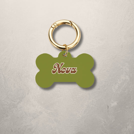 Olive Green Pet ID Tag