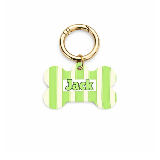 Green Stripe Pet ID Tag