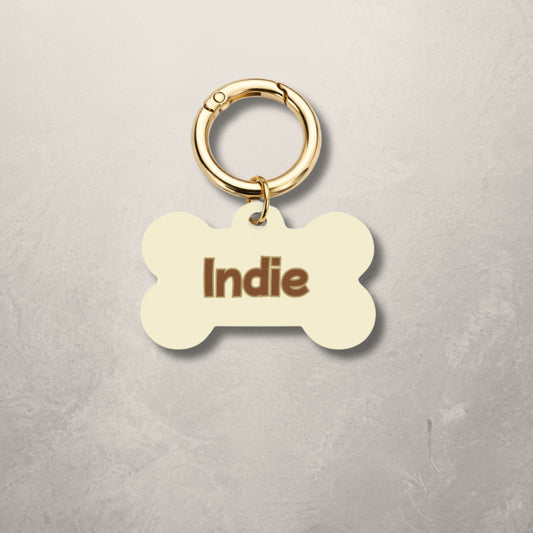 Beige Pet ID Tag