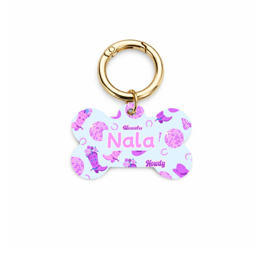 Disco Cowgirl Pet ID Tag