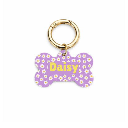 Purple Sunflower Pet ID Tag