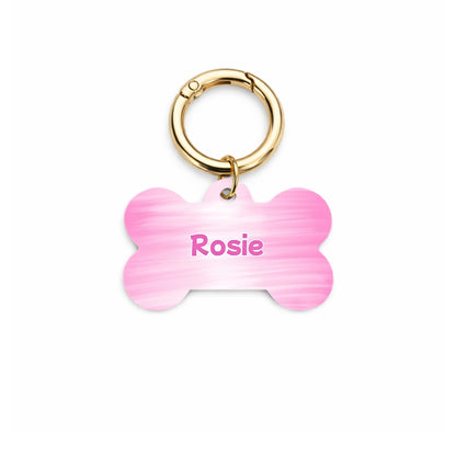 Pink Rose Pet ID Tag