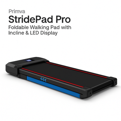 Primva StridePad Pro – Foldable Walking Pad with Incline & LED Display