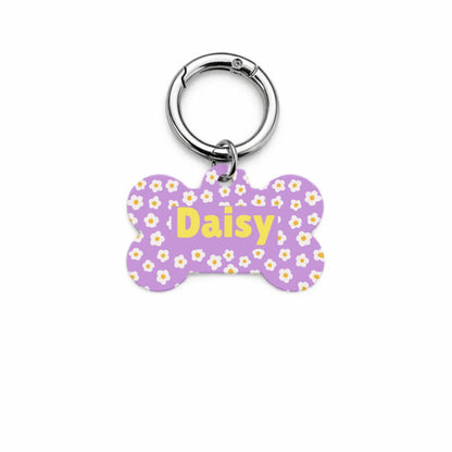 Purple Sunflower Pet ID Tag