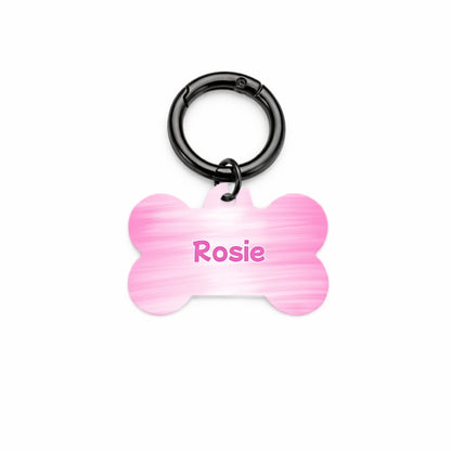 Pink Rose Pet ID Tag
