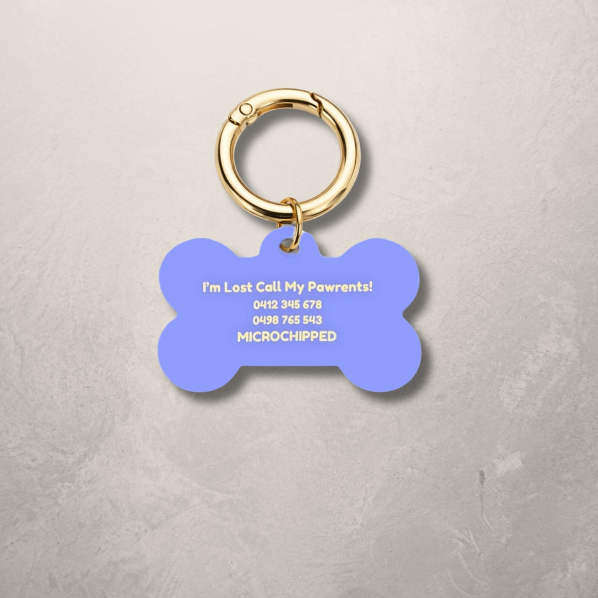 Blue Check Pet ID Tag