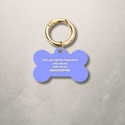 Blue Check Pet ID Tag