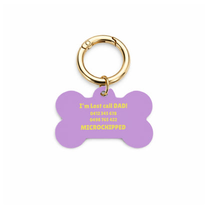 Purple Sunflower Pet ID Tag