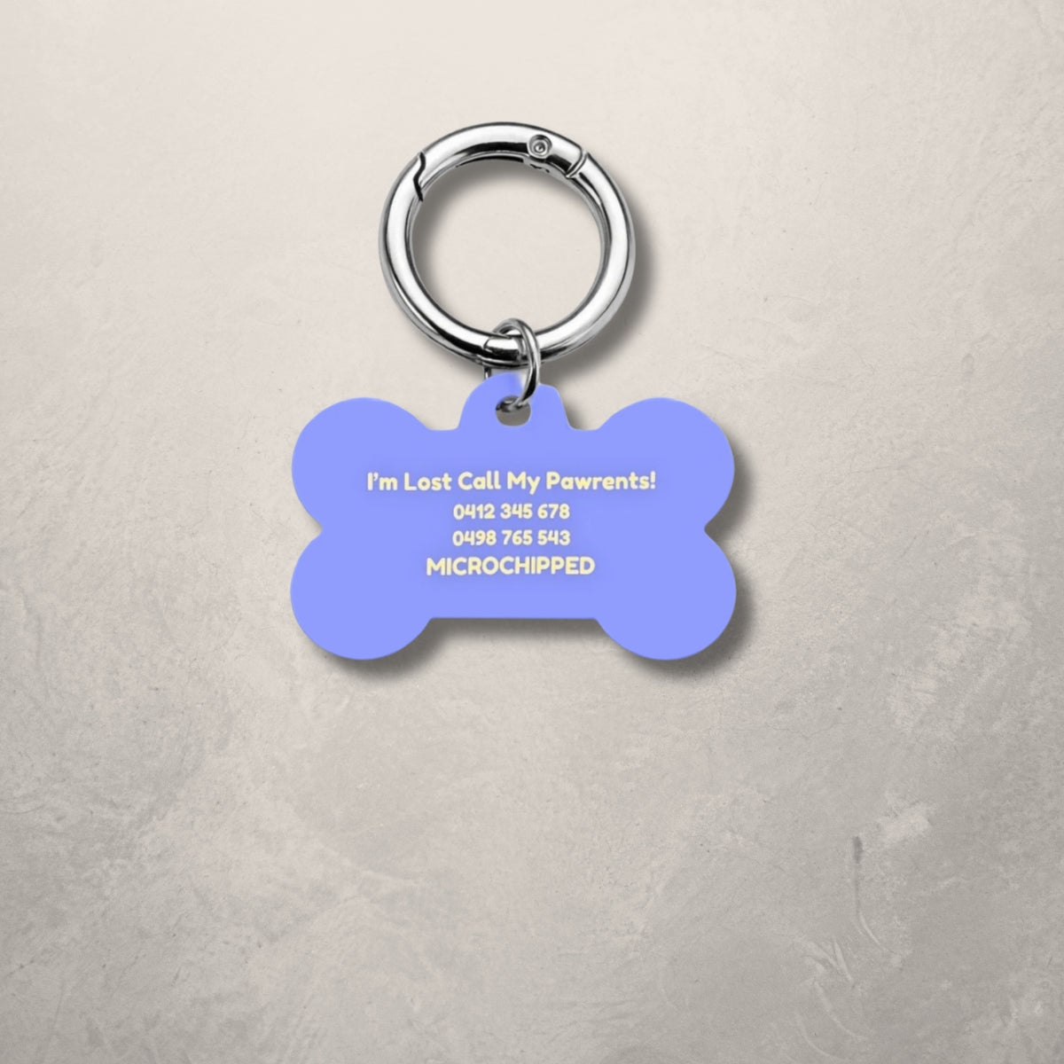 Blue Check Pet ID Tag