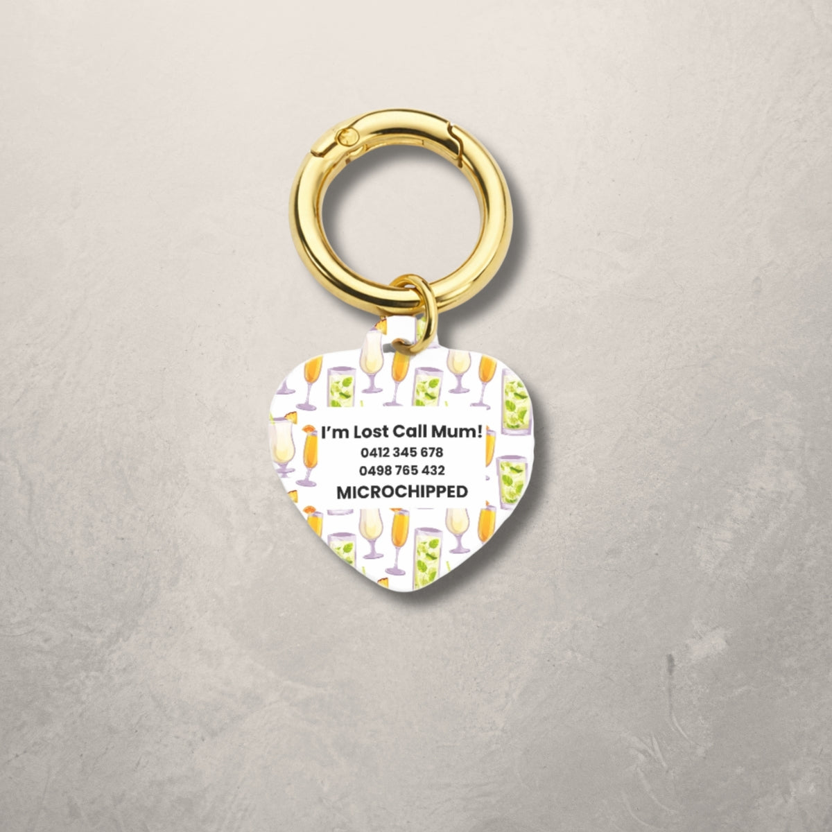Cocktail Pet ID Tag