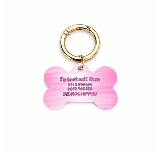 Pink Rose Pet ID Tag