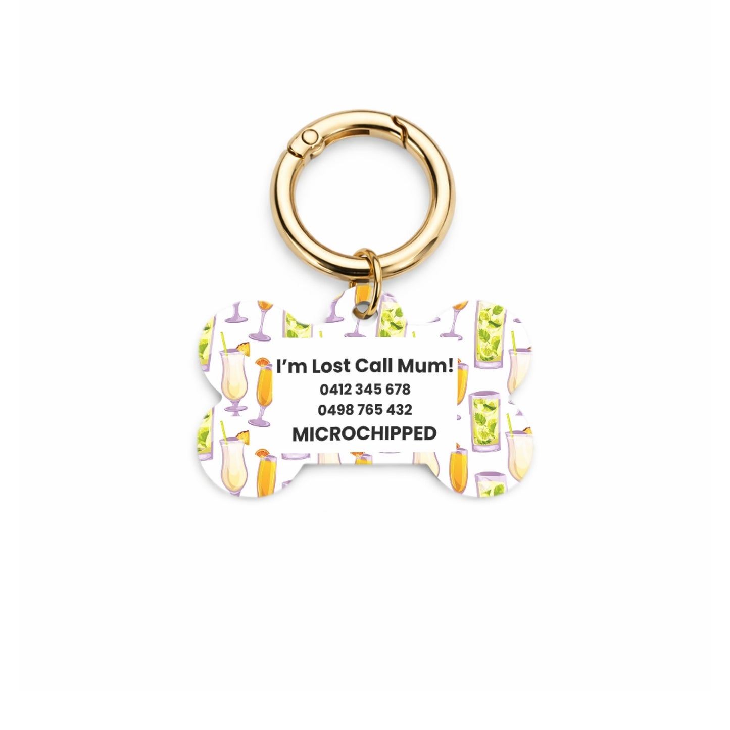 Cocktail Pet ID Tag
