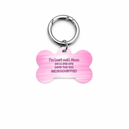 Pink Rose Pet ID Tag