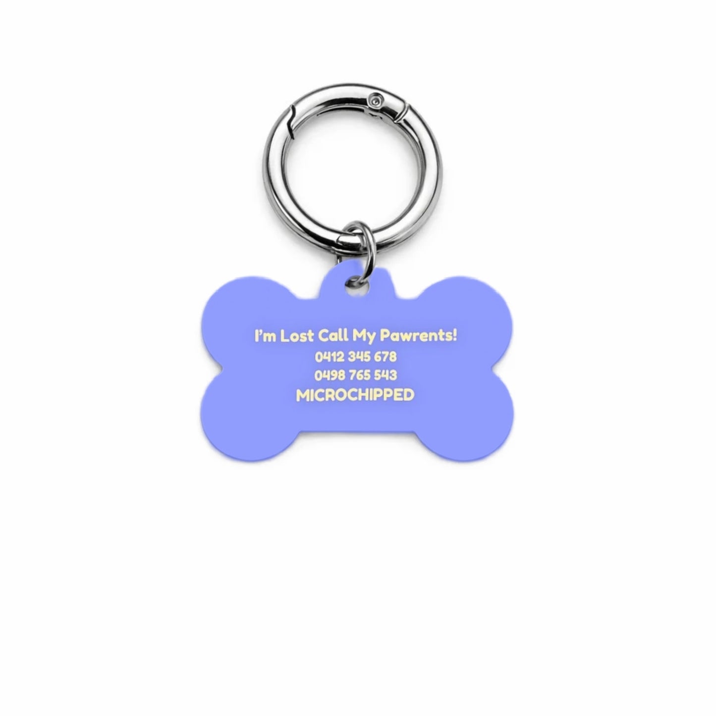 Blue Check Pet ID Tag