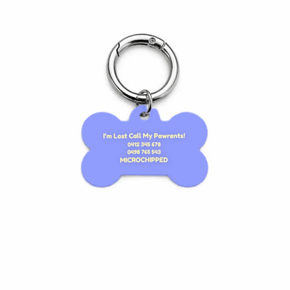 Blue Check Pet ID Tag