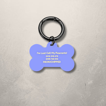 Blue Check Pet ID Tag