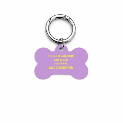 Purple Sunflower Pet ID Tag