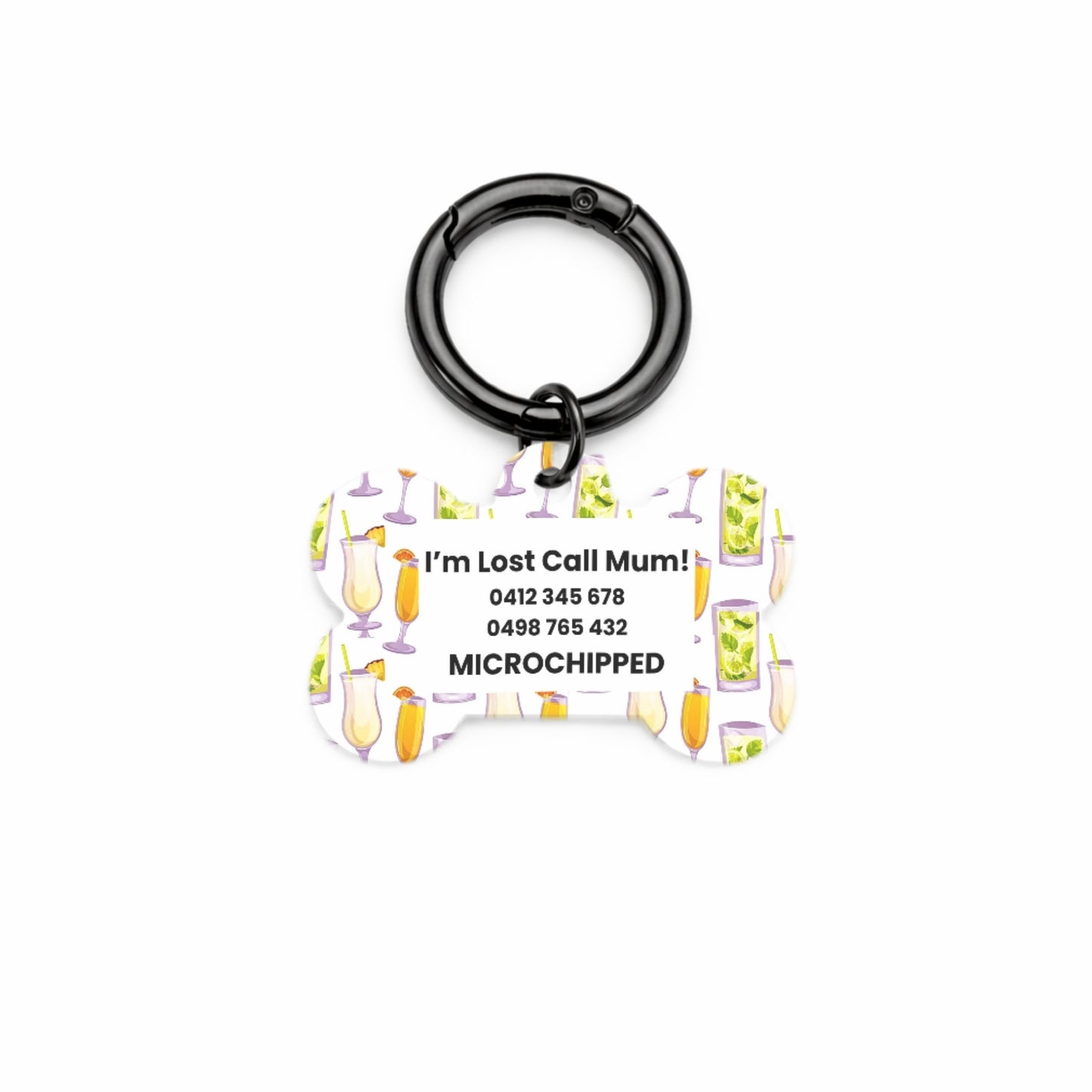 Cocktail Pet ID Tag
