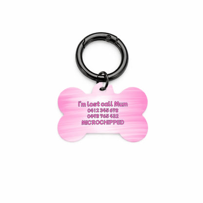 Pink Rose Pet ID Tag