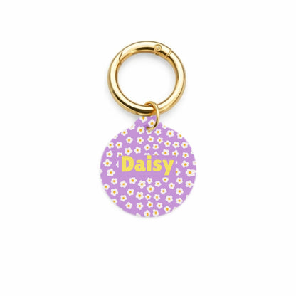 Purple Sunflower Pet ID Tag