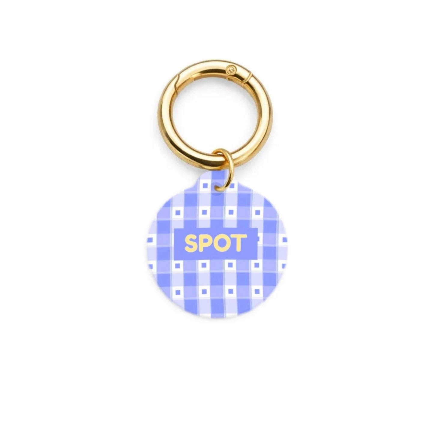 Blue Check Pet ID Tag