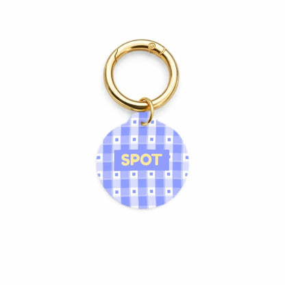 Blue Check Pet ID Tag
