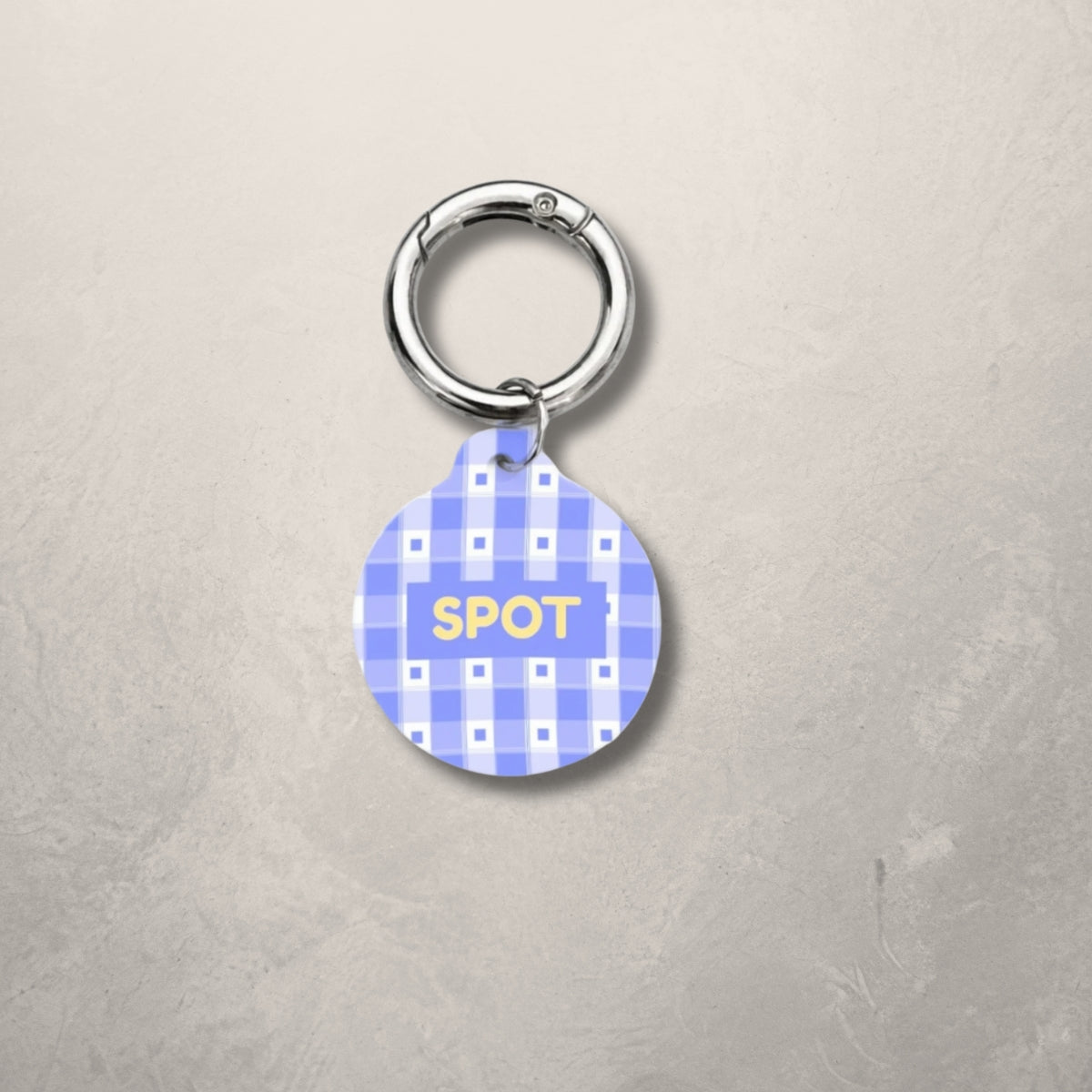 Blue Check Pet ID Tag