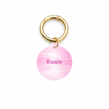 Pink Rose Pet ID Tag