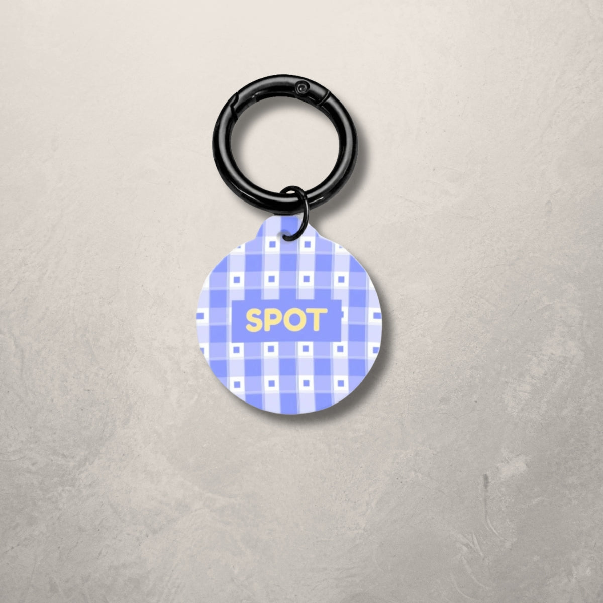 Blue Check Pet ID Tag