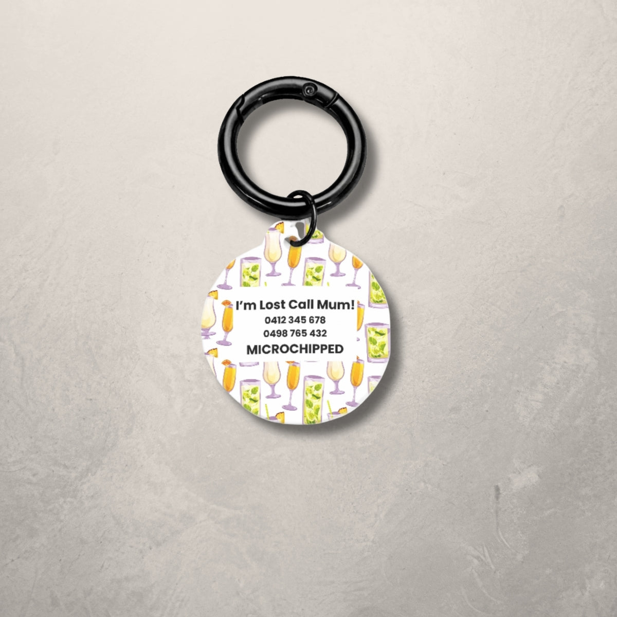 Cocktail Pet ID Tag